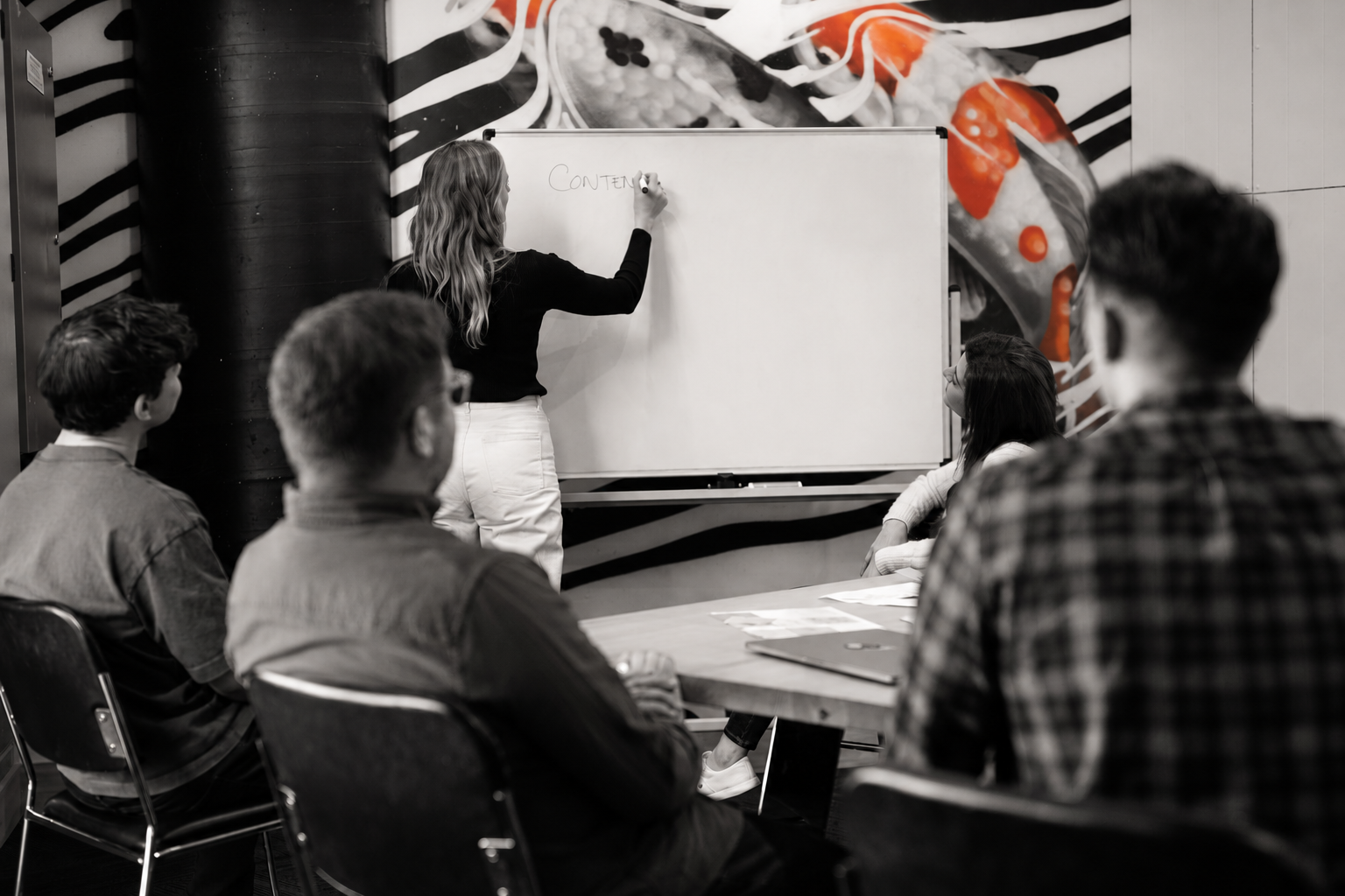 Sara and the Dreamatic team working through brand strategy